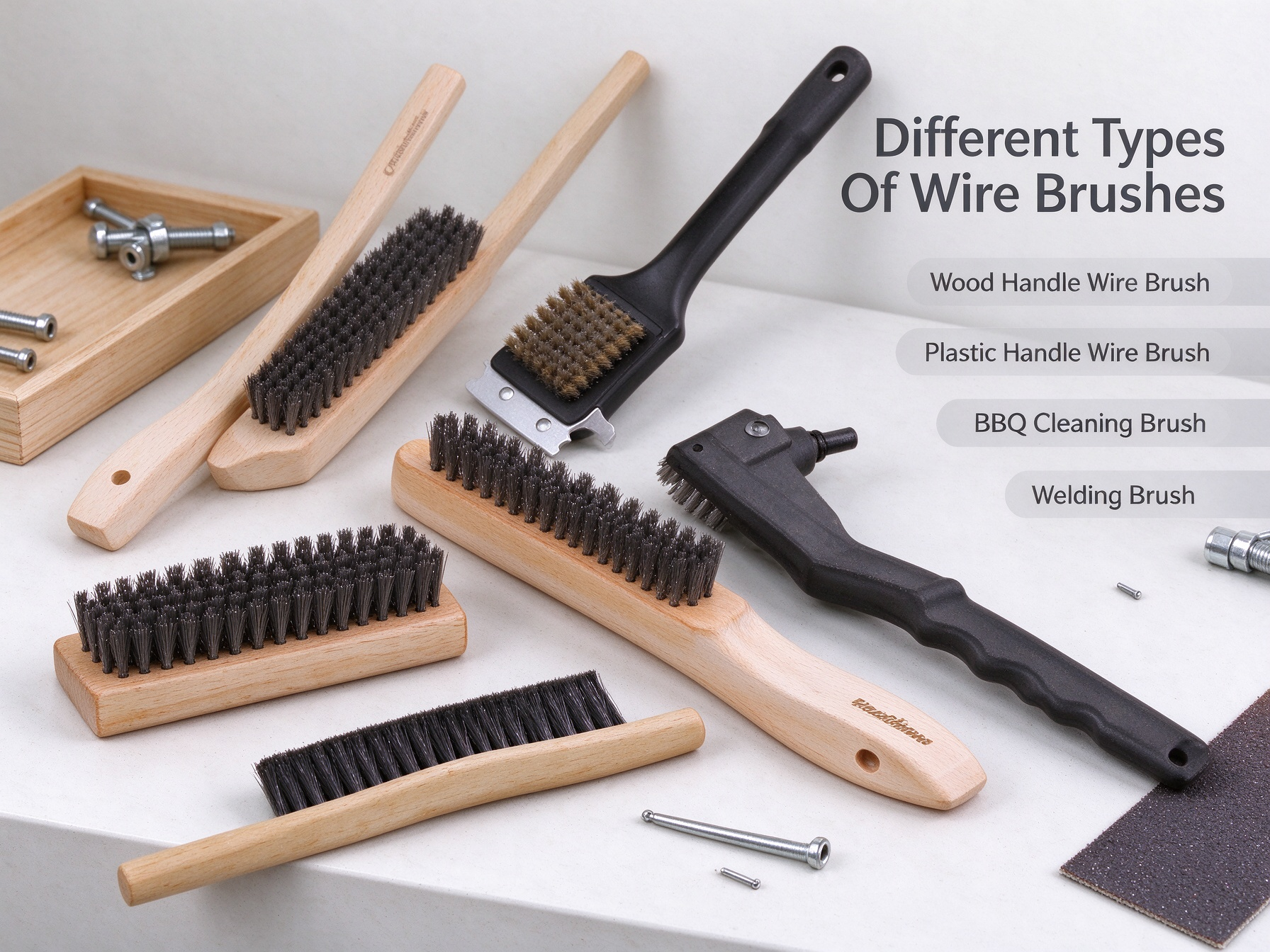 How Do Wire Diameter, Trim Length, and Brush Density Affect Different Types of Wire Brushes?